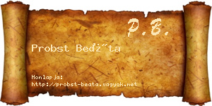 Probst Beáta névjegykártya